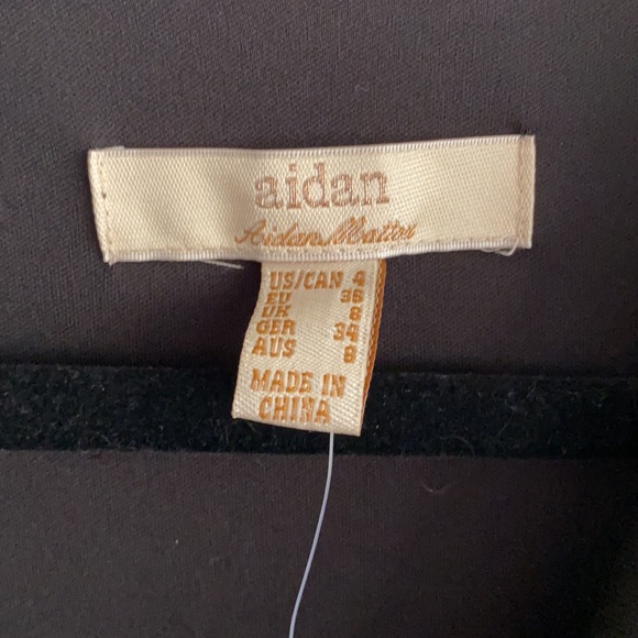 New with tags! Aidan Mattox black sleeveless jersey/sequin long dress. Size 4 - Picture 3 of 8